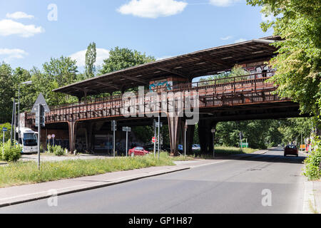 La station de gauche à Berlin Siemensstadt Banque D'Images