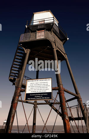 Les feux, phare de l'époque victorienne, structure de Dovercourt, Harwich, Essex, Angleterre Banque D'Images