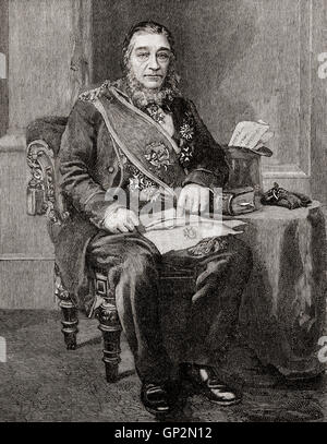 Stephanus Johannes Paulus 'Paul' Kruger, 1825 - 1904. 3e président de la République sud-africaine. Banque D'Images