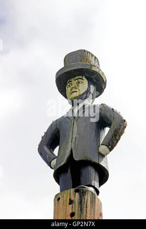 L'Abraham Lincoln des Tlingits de cèdre sculpté totem détail Saxman Totem Park Ketchikan Tongass Narrows Passage intérieur sud-est Banque D'Images