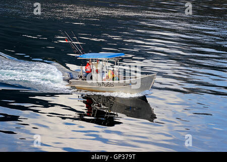 Petit bateau de pêche en aluminium soudé récréatives Sitka Alaska Inside Passage sud-est de l'Alaska USA Banque D'Images