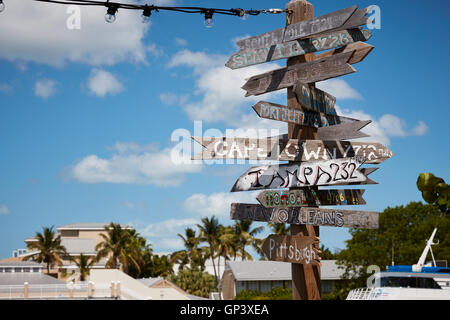 Inscrivez-directionnel à Key West, Floride Banque D'Images