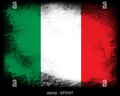 L'explosion de couleurs de peinture en poudre dans de l'Italie pavillon isolé sur fond noir. Résumé de l'explosion des particules de poussière colorée. Banque D'Images