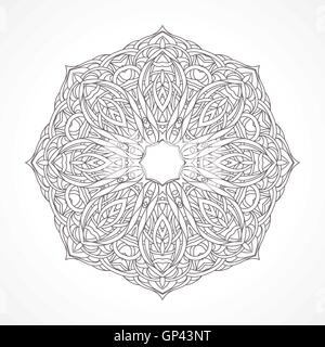 Mandala. Éléments de décoration ethnique indien, l'Islam, motifs arabes Illustration de Vecteur