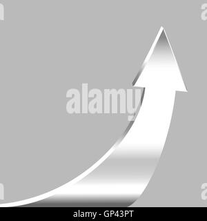 Flèche d'argent et fond gris neutre Illustration de Vecteur