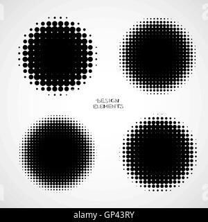 Résumé fond demi-teinte. Vector Set de l'élément de conception moderne isolé Illustration de Vecteur
