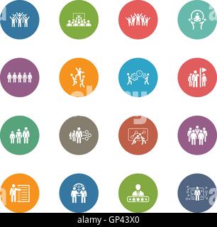 L'équipe de télévision Design Business Icons Set. Illustration de Vecteur