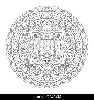 Mandala. Vintage hand drawn vector illustration décorative design dentelle ronde. Illustration de Vecteur