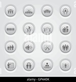 L'Équipe Entreprises Design bouton Icons Set. Illustration de Vecteur