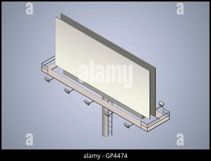 Billboard illustration isométrique Illustration de Vecteur