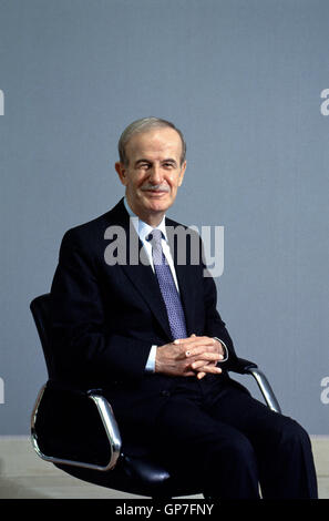 Damas 1990 - Hafez Al Assad au palais présidentiel à Damas Banque D'Images