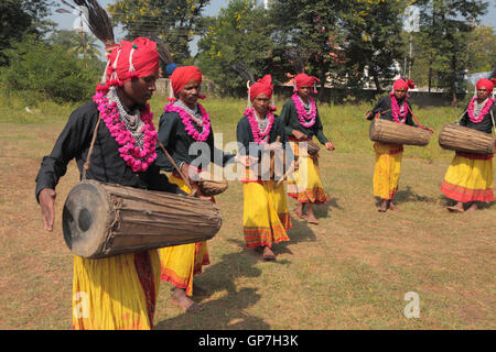 Danseuse tribal Mudia, jagdalpur, Chhattisgarh, Inde, Asie Banque D'Images