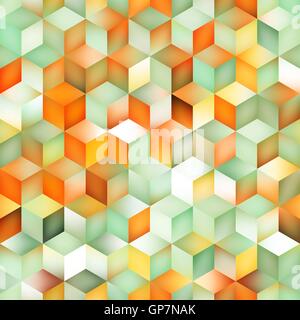 Sans vecteur gradient multicolore Forme Rhombus Cube motif géométrique grille Illustration de Vecteur