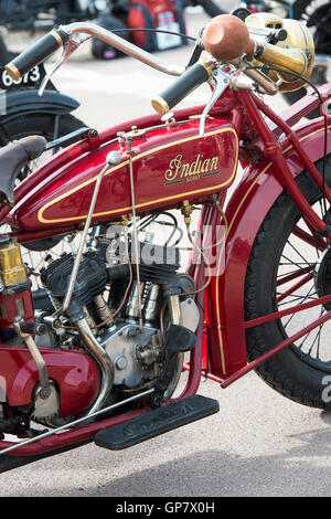 1924 500cc Moto Scout indien. American Classic motorcycle à Banbury VMCC Exécuter. Oxfordshire, Angleterre Banque D'Images