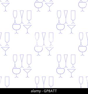 Verres à vin Modèle transparent Illustration de Vecteur