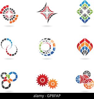 Icônes cog (lot de 9) isolated on white Illustration de Vecteur