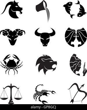 Signes du zodiaque Star isolé sur fond blanc Illustration de Vecteur