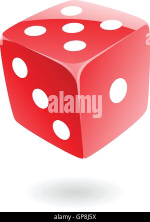 3d red dice isolated on white Illustration de Vecteur