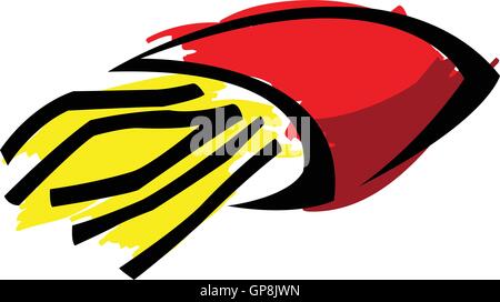 L'art de la ligne jaune et rouge frites isolated on white Illustration de Vecteur