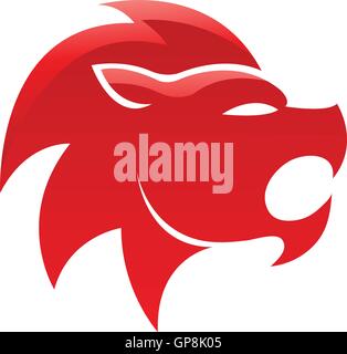 Brillant rouge lion isolated on white Illustration de Vecteur