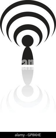 Podcast noir isolated on white Illustration de Vecteur