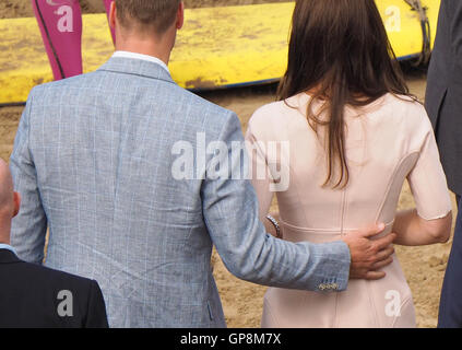 Duc et Duchesse de Cambridge à Cornwall UK Banque D'Images