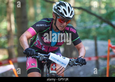 Landquart, Suisse. 3e septembre 2016. Vainqueur lors de la Tamara Burkhardt Grisons mountainbike championnats dans Landquart. Crédit : Rolf Simeon/bildgebend.ch/Alamy Live News. Banque D'Images