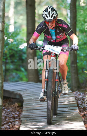 Landquart, Suisse. 3e septembre 2016. Vainqueur lors de la Tamara Burkhardt Grisons mountainbike championnats dans Landquart. Crédit : Rolf Simeon/bildgebend.ch/Alamy Live News. Banque D'Images