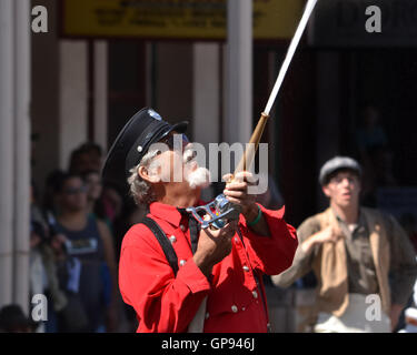 Sacramento, Californie, USA. 3 septembre 2016. Reconstitution d'incendie et de sauvetage au cours de l'or du Klondike Days dans Old Sacramento. Le festival se déroule à travers la Fête du travail chaque année Crédit : AlessandraRC/Alamy Live News Banque D'Images