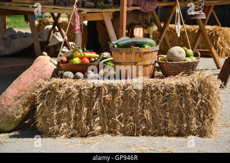 Sacramento, Californie, USA. 3 septembre 2016. Stand de fruits et légumes au cours de l'or du Klondike Days dans Old Sacramento. Le festival se déroule à travers la Fête du travail chaque année Crédit : AlessandraRC/Alamy Live News Banque D'Images