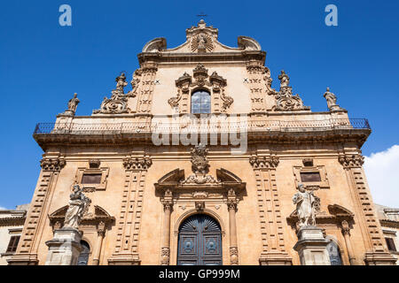 Duomo de San Pietro, Corso Umberto I, Modica, Sicile, Italie Banque D'Images