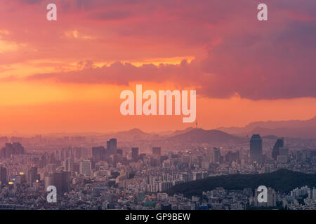 La ville de Séoul, la meilleure vue de la Corée du Sud. Banque D'Images