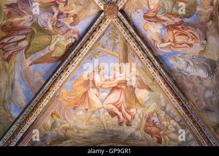 LIPARI, ITALIE - 24 MAI : peinture Plafond cathédrale dans di San Bartolomeo le 24 mai 2016 à Îles Éoliennes près de la Sicile, Italie Banque D'Images