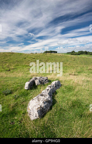 Arbor faible, un ancien monument néolithique henge dans le parc national de Peak District, Derbyshire, Angleterre. Banque D'Images