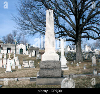Tombe de John Wilkes Booth qui a assassiné le président Abraham Lincoln de Baltimore Maryland Banque D'Images