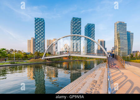 Incheon,Central Park à Songdo International Business District , Corée du Sud. Banque D'Images