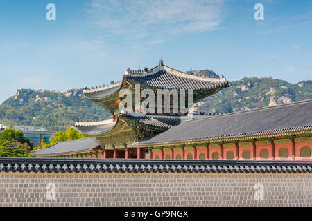 Gyeongbokgung Palace à Séoul, Corée. Banque D'Images