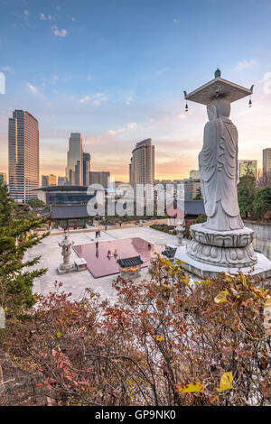 Bongeunsa temple dans la ville de Séoul, Corée du Sud Banque D'Images