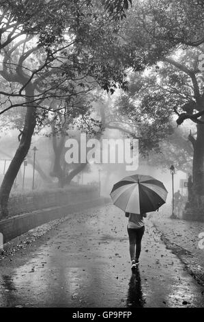 L'image de fille de brume à Mahabaleshwar, Hill Station, New Delhi, Inde Banque D'Images