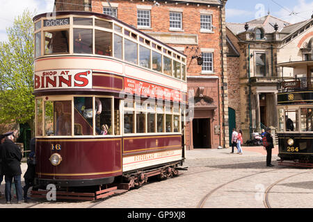 Sunderland Corporation Numéro de tramway à 16 Beamish Museum Banque D'Images