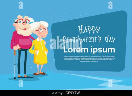Couple de grands-parents Day Greeting Card Illustration de Vecteur