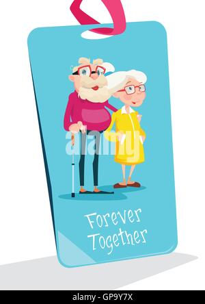 Couple de grands-parents Day Greeting Card Illustration de Vecteur