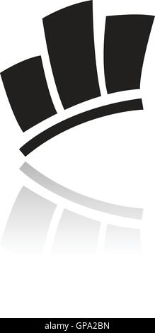 L'icône noire stats isolated on white Illustration de Vecteur