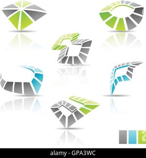 Vector illustration d'icônes 3d abstrait Multicolor Illustration de Vecteur