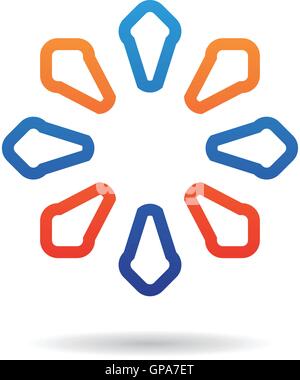 Logo déformé d'icône et de la conception graphique Illustration de Vecteur