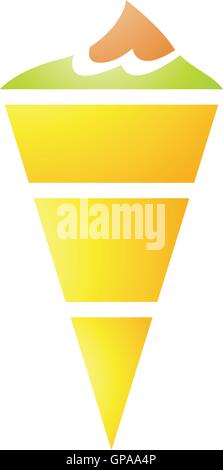 Illustration de cornet de crème glacée isolé sur fond blanc Illustration de Vecteur