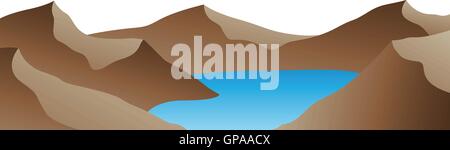 Illustration de Mountain Lake Cartoon isolé sur fond blanc Illustration de Vecteur