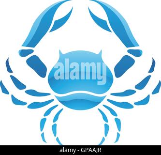 Illustration du zodiaque signe astrologique Cancer isolé sur fond blanc Illustration de Vecteur
