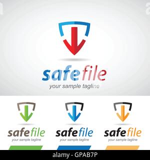 Flèche et Shield-Télécharger le logo Icon Vector Illustration Illustration de Vecteur