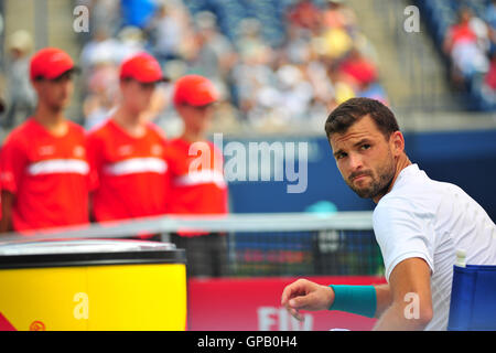 Grigor Dimitrov au tournoi de tennis 2016 Roger Cup à Toronto. Banque D'Images